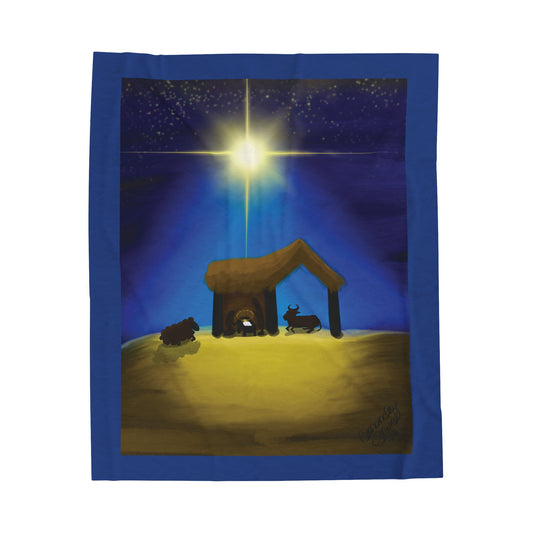 Oh Holy Night Velveteen Plush Blanket by Amanda Sherrell.