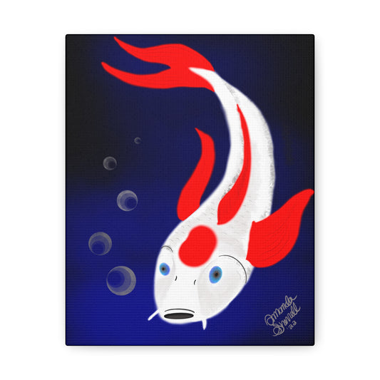 Koi in Bubbles on Canvas